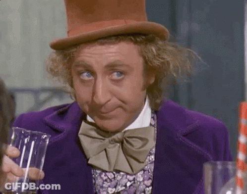Man In Purple Suit And Top Hat Holding Glass Of Water GIF
