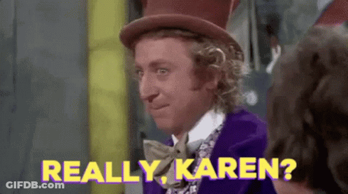 Man In Purple Suit And Top Hat Saying Really Karen GIF