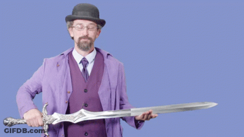 Man In Purple Suit Holding Sword Wu Tang Is Forever GIF