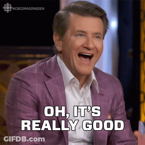 Man In Purple Suit Laughing Saying Oh It's Really Good GIF
