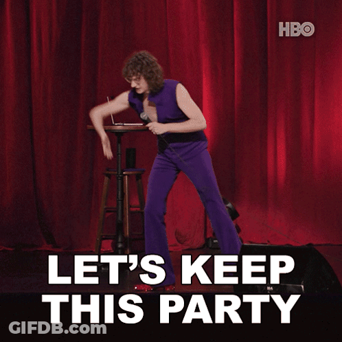 Man In Purple Suit On Stage Let's Keep This Party GIF