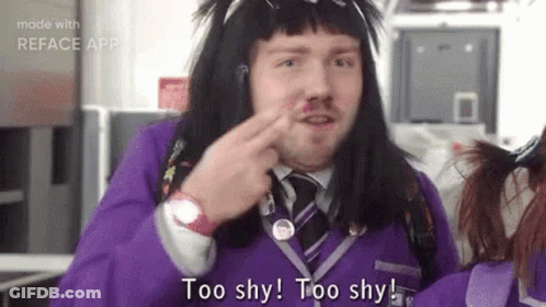Man In Purple Suit Says Too Shy Too Shy GIF