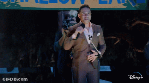 Man In Purple Suit Singing Into Microphone Allow Lane GIF