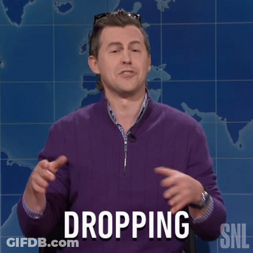 Man In Purple Sweater Dropping On SNL GIF