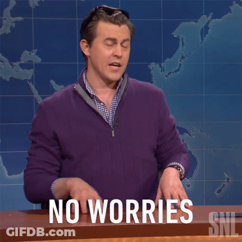 Man In Purple Sweater Saying No Worries GIF