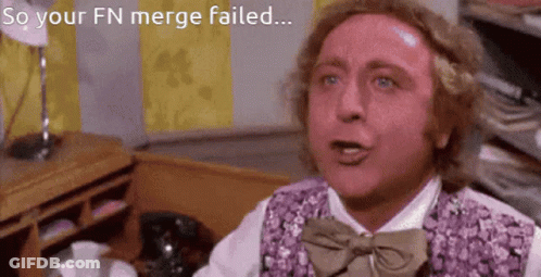 Man In Purple Vest And Bow Tie Saying So Your FN Merge Failed GIF