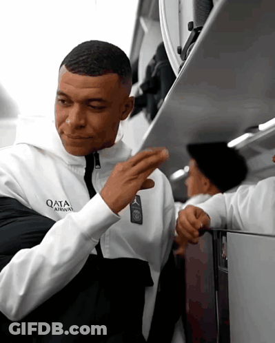 Man In Qata Airways Jacket GIF