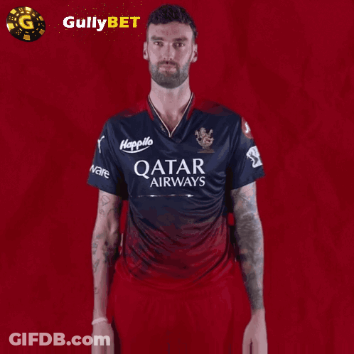 Man In Qatar Airways Jersey Making Funny Face GIF