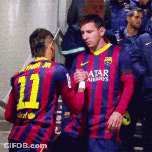 Man In Qatar Airways Jersey Shaking Hands GIF