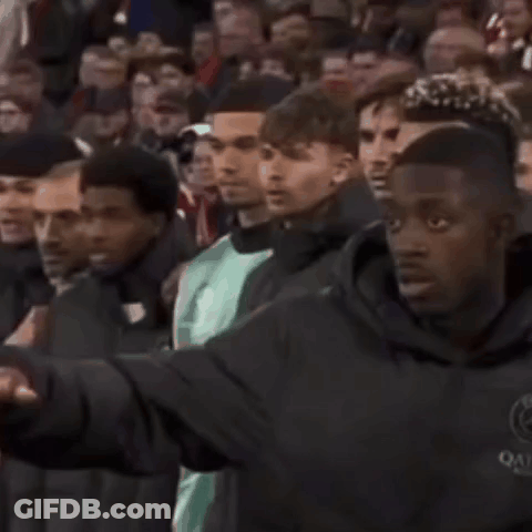 Man In Qatar Jacket Before Crowd GIF