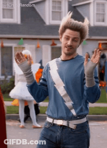 Man In Quicksilver Costume With Arms Outstretched GIF