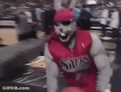 Man In Rabbit Costume Wearing Sixers Jersey GIF