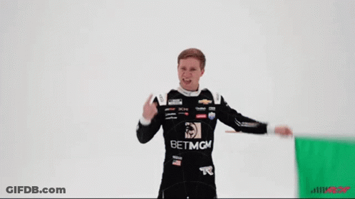 Man In Racing Uniform With BetMGM GIF