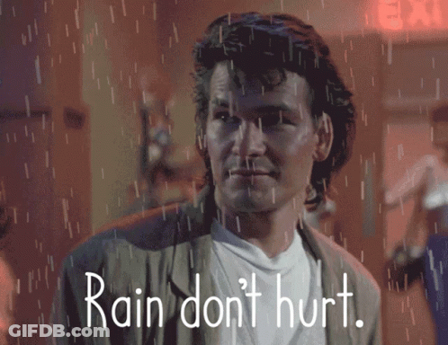 Man In Rain Saying Rain Don T Hurt GIF