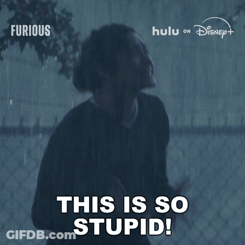 Man In Rain Saying This Is So Stupid GIF