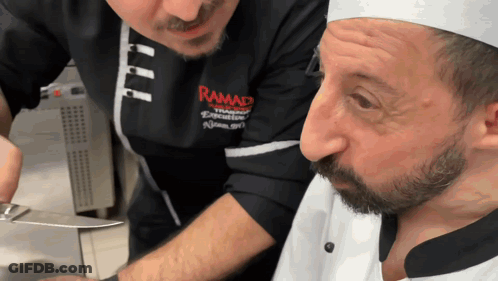 Man In Ramad Shirt Teaching How To Cook GIF