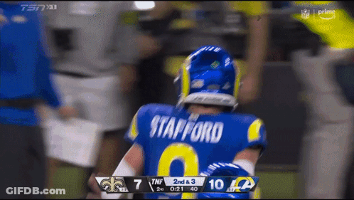 Man In Rams Jersey Stands On Field GIF