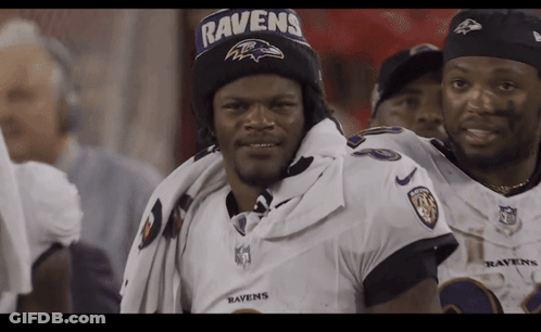 Man In Ravens Hat And Jersey GIF