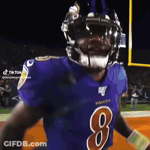 Man In Ravens Jersey Number 8 GIF