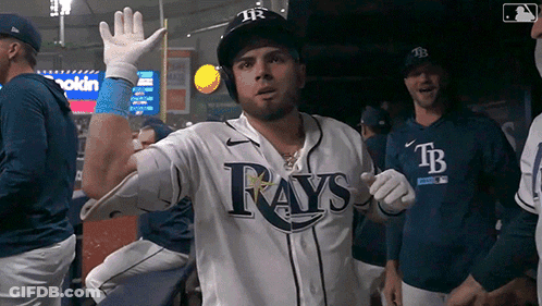 Man In Rays Jersey Waving Hand GIF