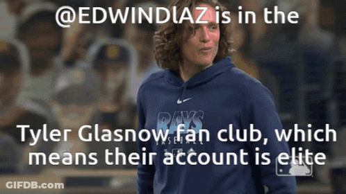 Man In Rays Sweatshirt Tyler Glasnow Fan Club GIF