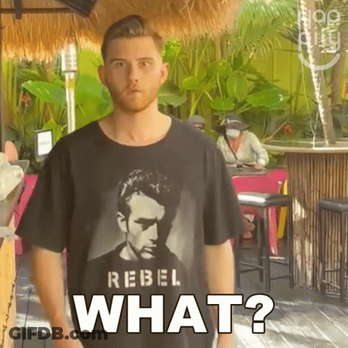 Man In Rebel What T-Shirt At Bar GIF