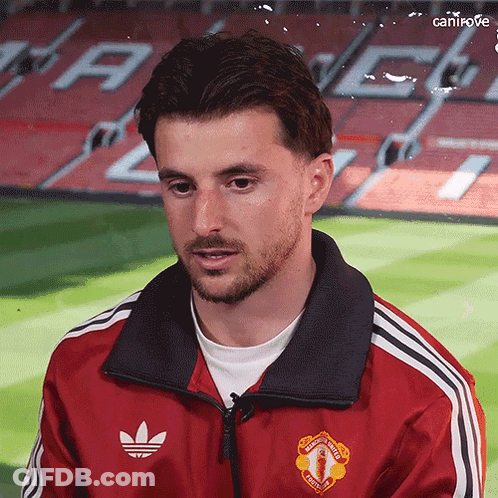 Man In Red Adidas Jacket With Man United Logo GIF