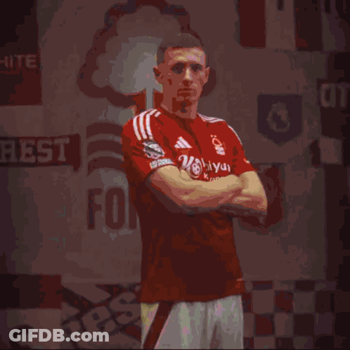 Man In Red Adidas Jersey Number 20 GIF