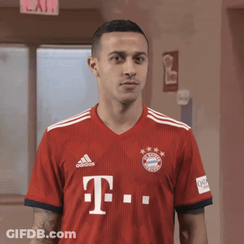 Man In Red Adidas Jersey With Letter T GIF