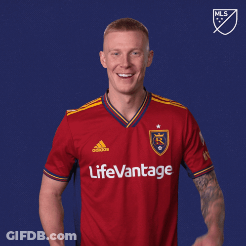 Man In Red Adidas Jersey With Life Vintage GIF
