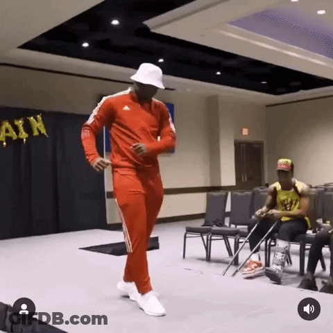 Man In Red Adidas Outfit Dancing GIF