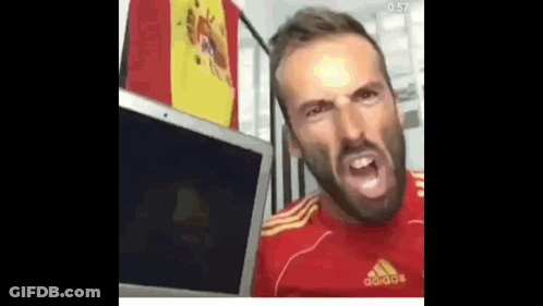 Man In Red Adidas Shirt Screaming GIF