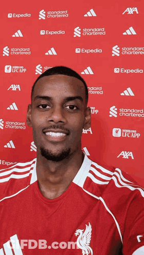 Man In Red Adidas Shirt With Flaming Face GIF