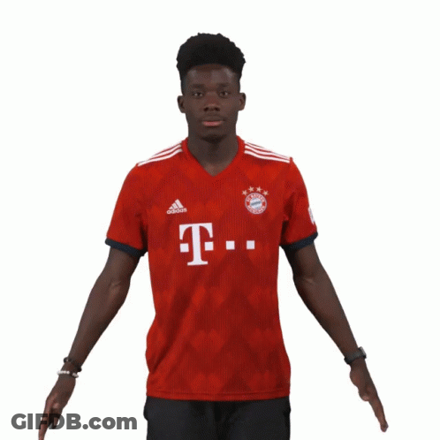 Man In Red Adidas Shirt With Letter T GIF