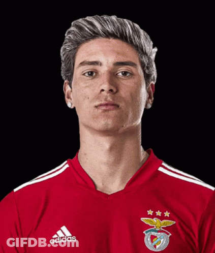 Man In Red Adidas Shirt With White Stripes GIF