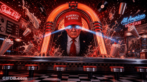 Man In Red America Is Back Hat By Jukebox GIF