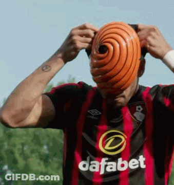 Man In Red And Black Dafabet Jersey GIF
