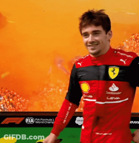 Man In Red And Black Ferrari Jersey GIF