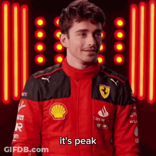 Man In Red And Black Jacket It's Peak GIF