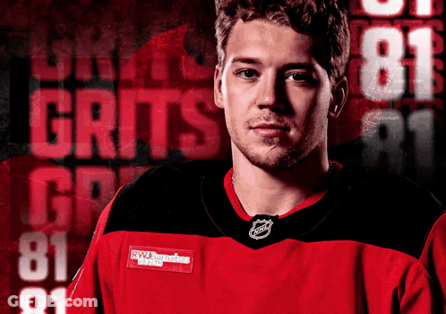 Man In Red And Black Jersey Number 81 GIF