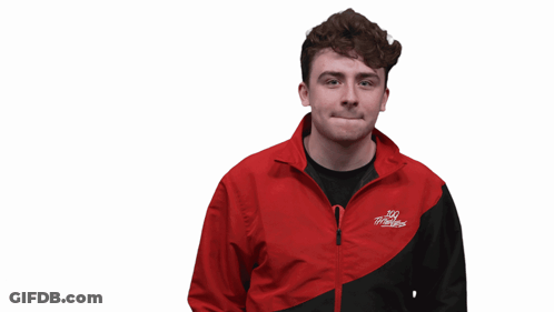 Man In Red And Black Nike Jacket Giving Thumbs Up GIF