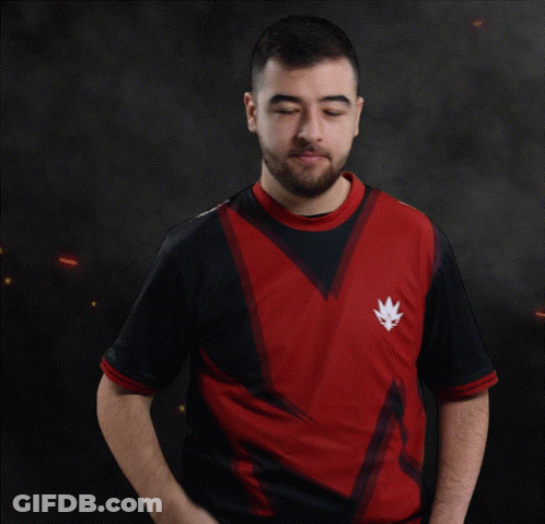 Man In Red And Black Shirt With Crown Hand To Ear GIF