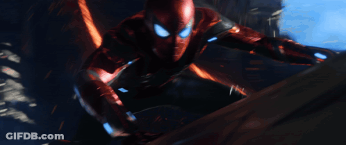 Man In Red And Black Spiderman Costume GIF