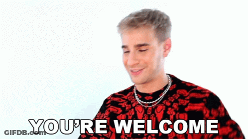 Man In Red And Black Sweater Saying Youre Welcome GIF