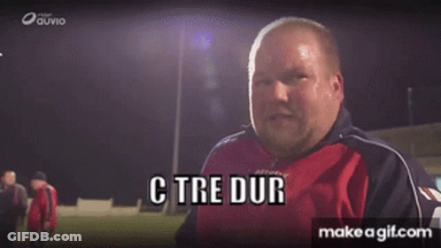 Man In Red And Blue Jacket Saying Ctre Dur GIF