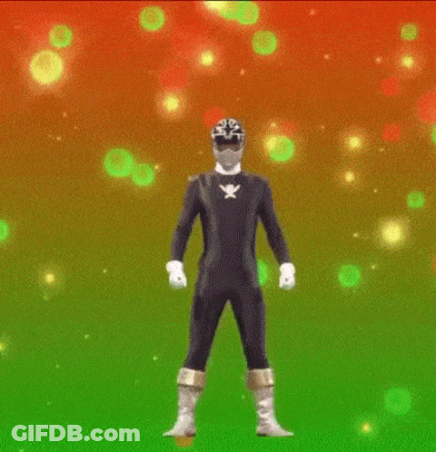 Man In Red And Green Costume With Skull GIF