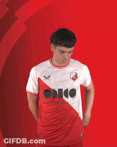 Man In Red And White Adidas Jersey GIF