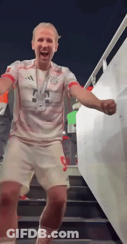 Man In Red And White Adidas Shirt On Stairs GIF