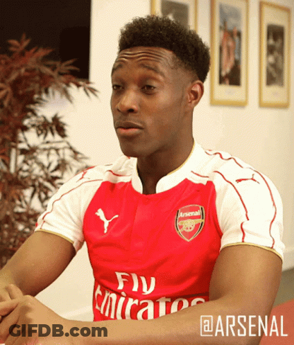 Man In Red And White Arsenal Jersey GIF