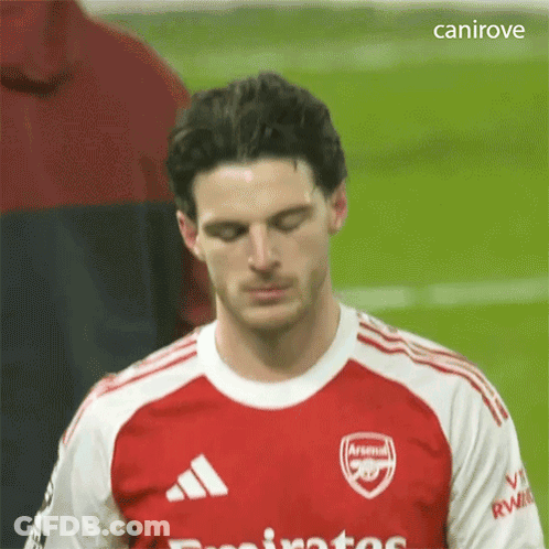 Man In Red And White Arsenal Jersey GIF